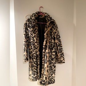 Forever 21 Cheetah Print Faux Fur Coat Mid length
